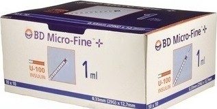 BD MICRO-FINE Plus Sterilní inzulínové stříkačky 1ML U-100 s integrovanou jehlou 29GX12