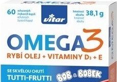 Vitar Kids Omega 3 + Vitamin D + Vitamin E 60 kapslí