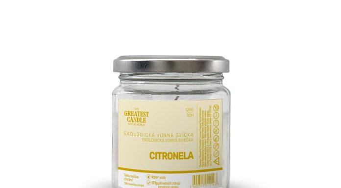 The Greatest Candle Zero-waste svíčka ve skle (120 g) - citronela - vydrží hořet cca 30 hodin